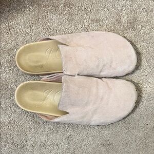 J. Crew Pacific Studded Marlow Mules Clogs in Almond Biscotti Size 9